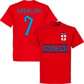 Engeland Grealish 7 Team T-Shirt - Rood - 3XL