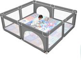 Grondbox - XL Vierkant Speelbox - 160x160x66cm Playpen - Babybox - Kinderbox voor Peuter en Kind - Donkergrijs