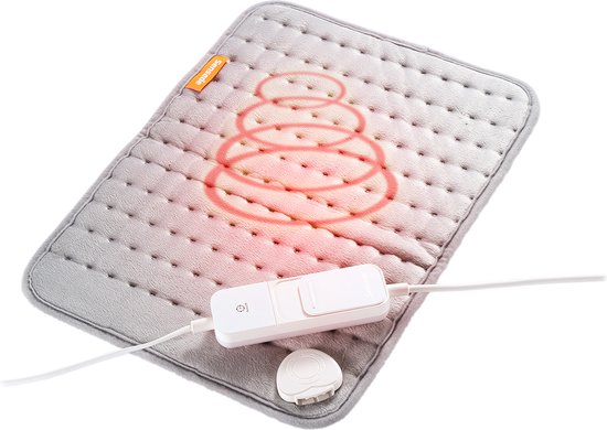 Sensede Deep Relax vlak Warmtekussen / Heating Pad (30 x 40 cm) met 3 warmteniveaus 100 Watt in Silver Grey [CK10S]