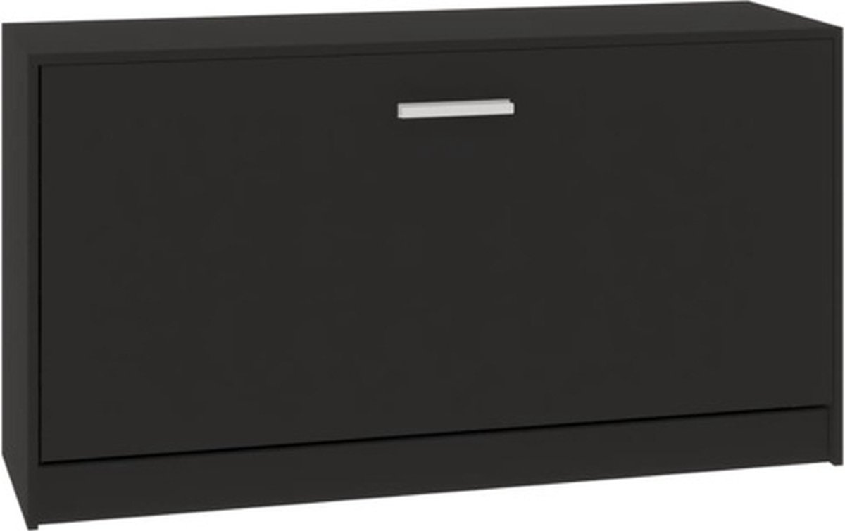 vidaXL Schoenenbank - Zwart - 80x24x45 - cm - Bewerkt - Hout