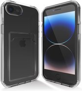 Transparant hoesje geschikt voor iPhone SE 2022 / SE 2020 / 8 / 7 - Hoesje met pashouder hoesje bumper - Doorzichtig case hoesje met shockproof bumpers