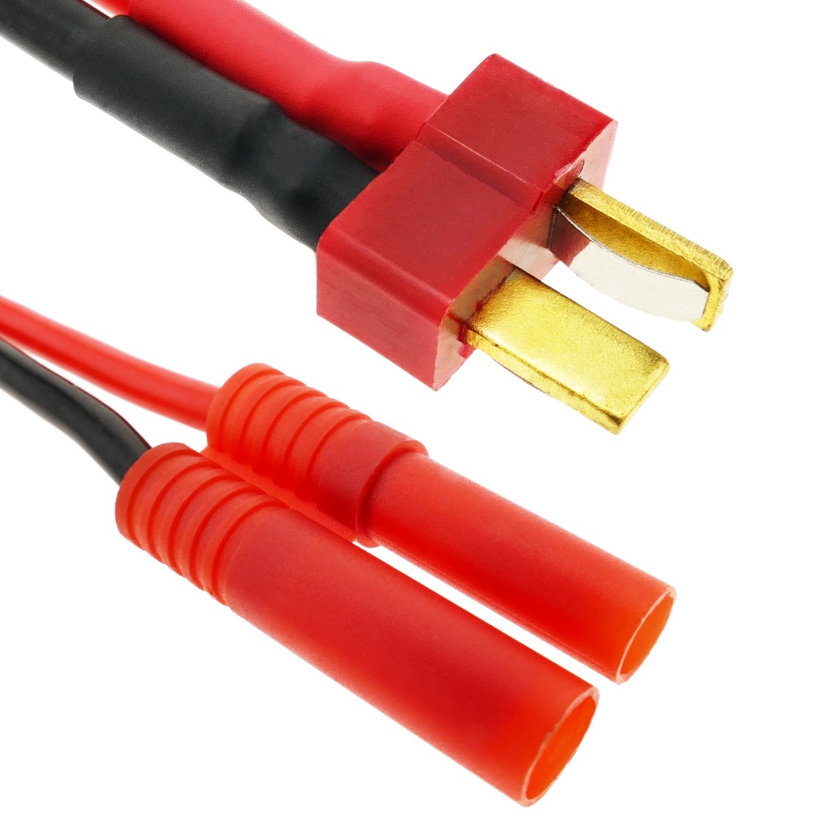 BeMatik - Kabel T PLUG mannelijk naar HXT banaan 4,0 mm 8 cm 14AWG Belasting en voeding
