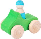 Littlemay.nl | Houten auto | Speelgoed | Groen met poppetje | Baby | Peuter