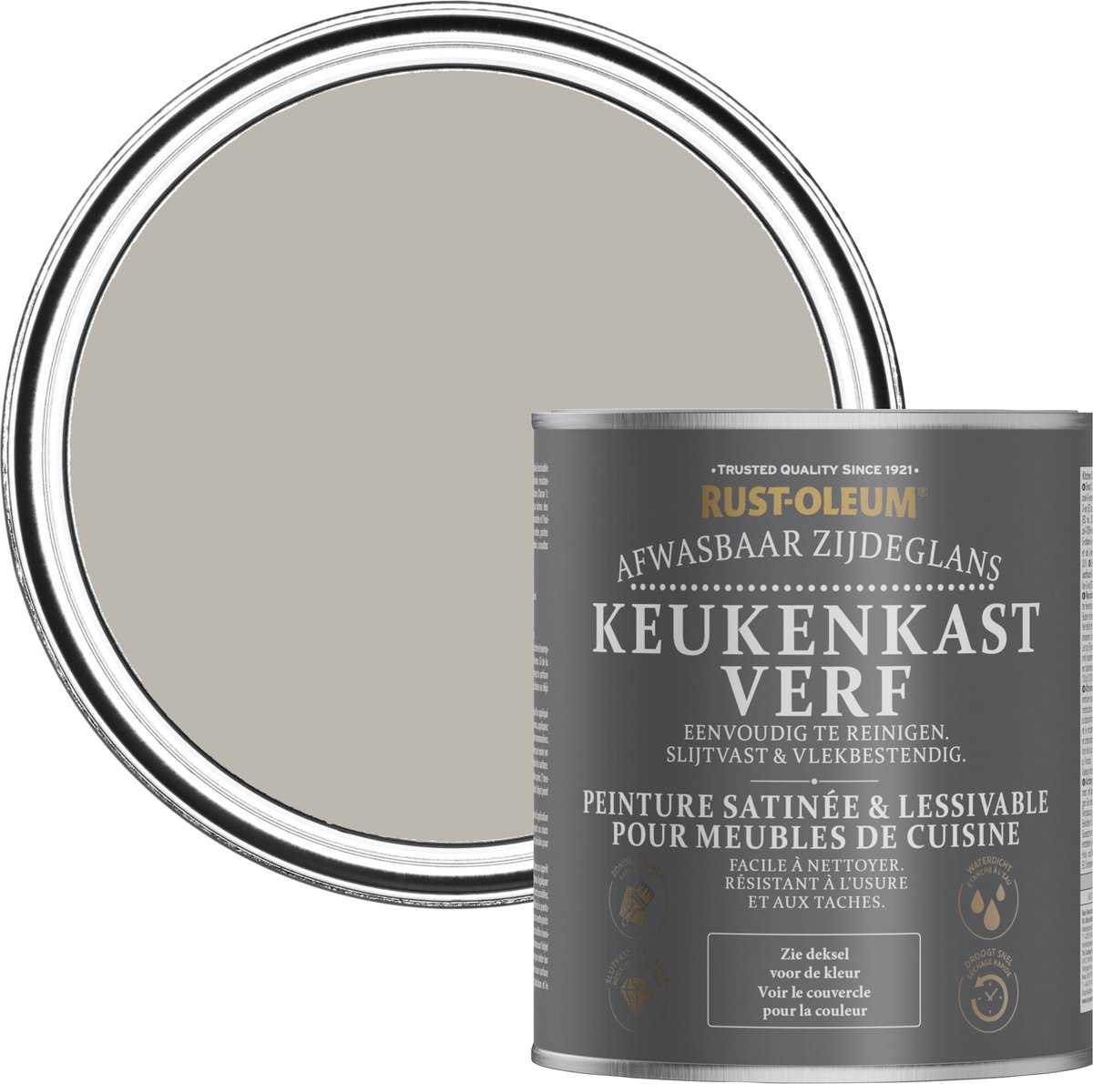 Rust-Oleum Donkergrijs Keukenkastverf Zijdeglans - Gorthleck Steen 750ml