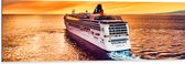 WallClassics - Dibond - Groot Cruiseschip op Water met Felle Lucht - 120x40 cm Foto op Aluminium (Wanddecoratie van metaal)