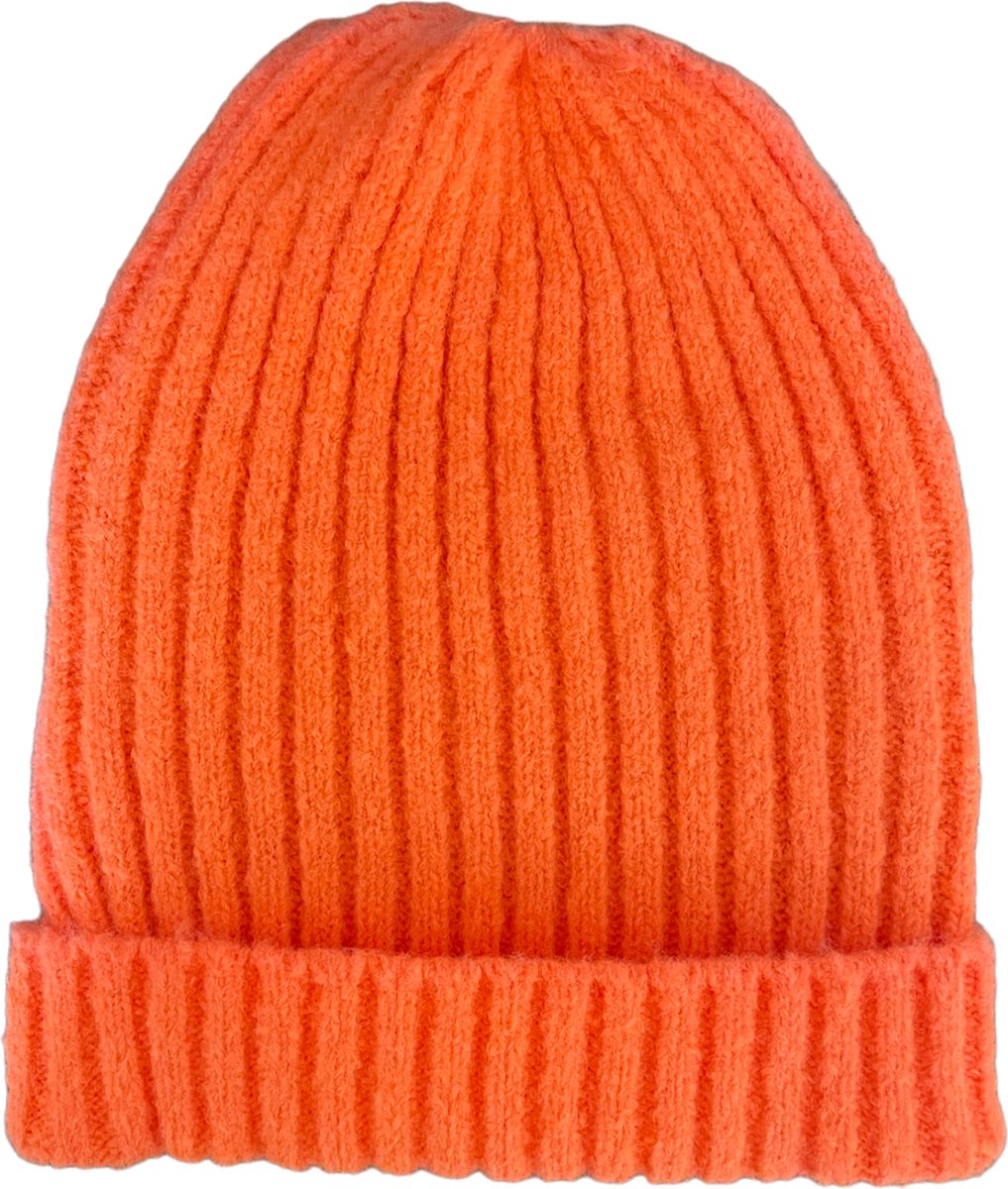 ASTRADAVI Beanie Hats - Muts - Dikke en Warme Skimutsen Hoofddeksels - Trendy Winter Mutsen - Oranje