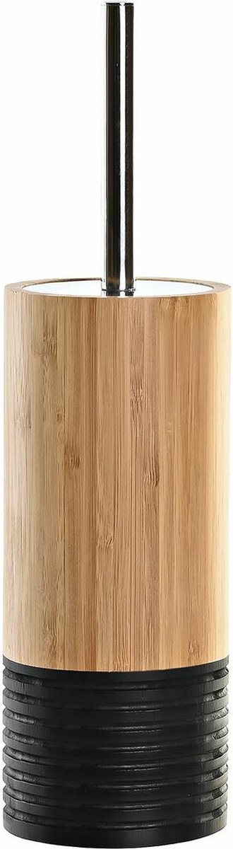 Amig - Set aus Mülleimer und WC-Bürstenhalter Naturline - 168 x 230 mm - Edelstahl und Bambus - Farbe Weiß - Kompaktes und abgestimmtes Bad-Set - Ideal für Moderne und natürliche Räume