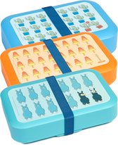Amuse Breadbox - Boîte à lunch avec dessin amusant - Pack économique de 3 pièces