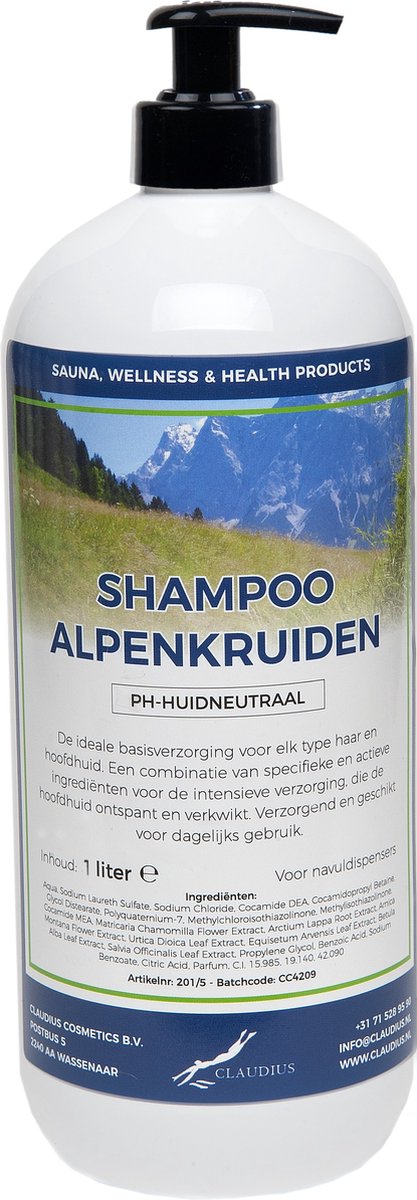 Shampoo Alpenkruiden 1 Liter - met gratis pomp