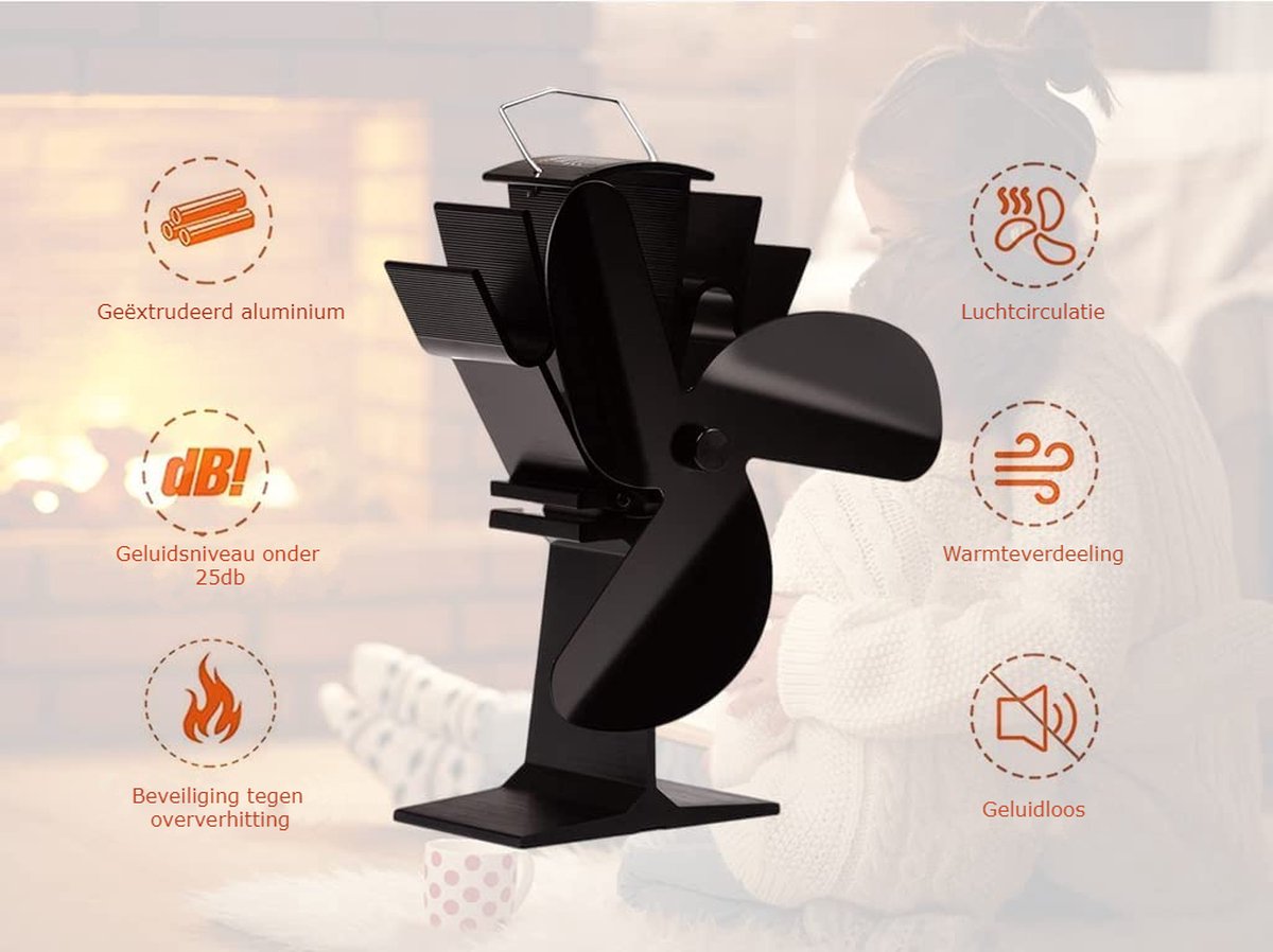 Ventilateur de poêle à bois - Ventilateur de cheminée - Ventilateur de