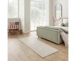 Carpet Studio Maine Loper Tapijt 57x150cm - Vloerkleed Laagpolig - Tapijt Woonkamer en Tapijt Slaapkamer - Kleed Crème