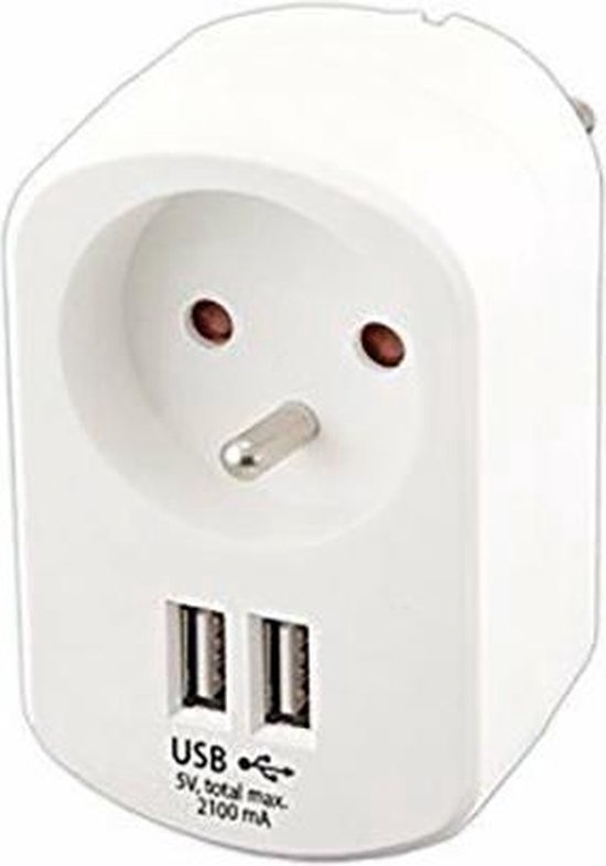 Stekkerdoos 8 n 1 meervoudige stekkerdoos met USB, 3680 W stekkerdoos met schakelaar, 16 A meervoudige stekker met 2 USB C, wandmontage, verdelerstopcontact voor smartphones, laptop, iPAD, 1,8 m