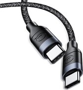 USAMS Laad en Data Kabel USB-C naar USB-C - Zwart