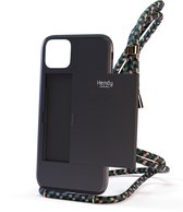 Hendy telefoonhoesje met koord - Sophisticated (ruimte voor pasjes) - Hunter  - iPhone 14 Pro