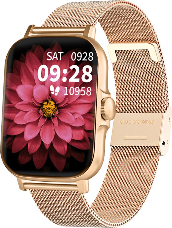 Roze Smartwatch Dames - Watch geschikt voor IOS, Android en HarmonyOS - Avalue®