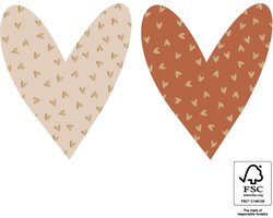 Sluitsticker Groot XXL - Sluitzegel – Zwart / Wit / Cognac Bruin - Goud hart | Sierlijk | Verjaardagskaart | Envelop / Label sticker | Cadeau – Gift – Cadeauzakje | Chique inpakken - Moederdag | Bestellingen – Speciaal – Luxe | DH Collection