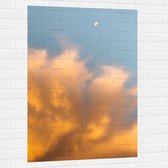 WallClassics - Muursticker - Oranje Wolken - 80x120 cm Foto op Muursticker
