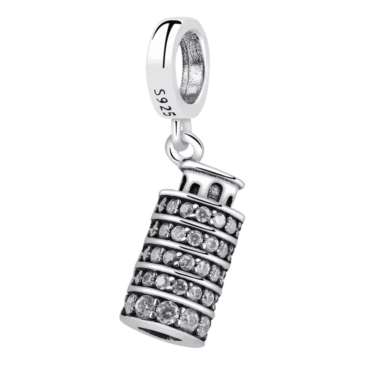 Tracelet - Zilveren bedels - Bedel Toren van Pisa | 925 Sterling Zilver - Pandora compatible - Met 925 Zilver Certificaat - In Leuke cadeauverpakking - Valentijn tip