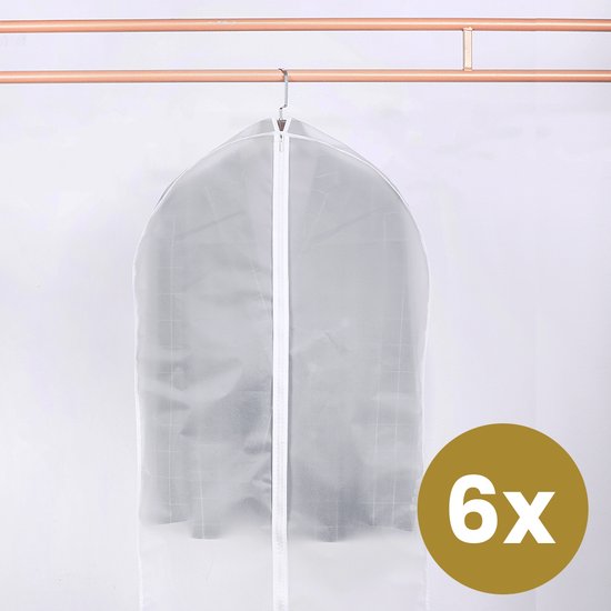 6x Housse de rangement vêtement -blanc-100x60cm