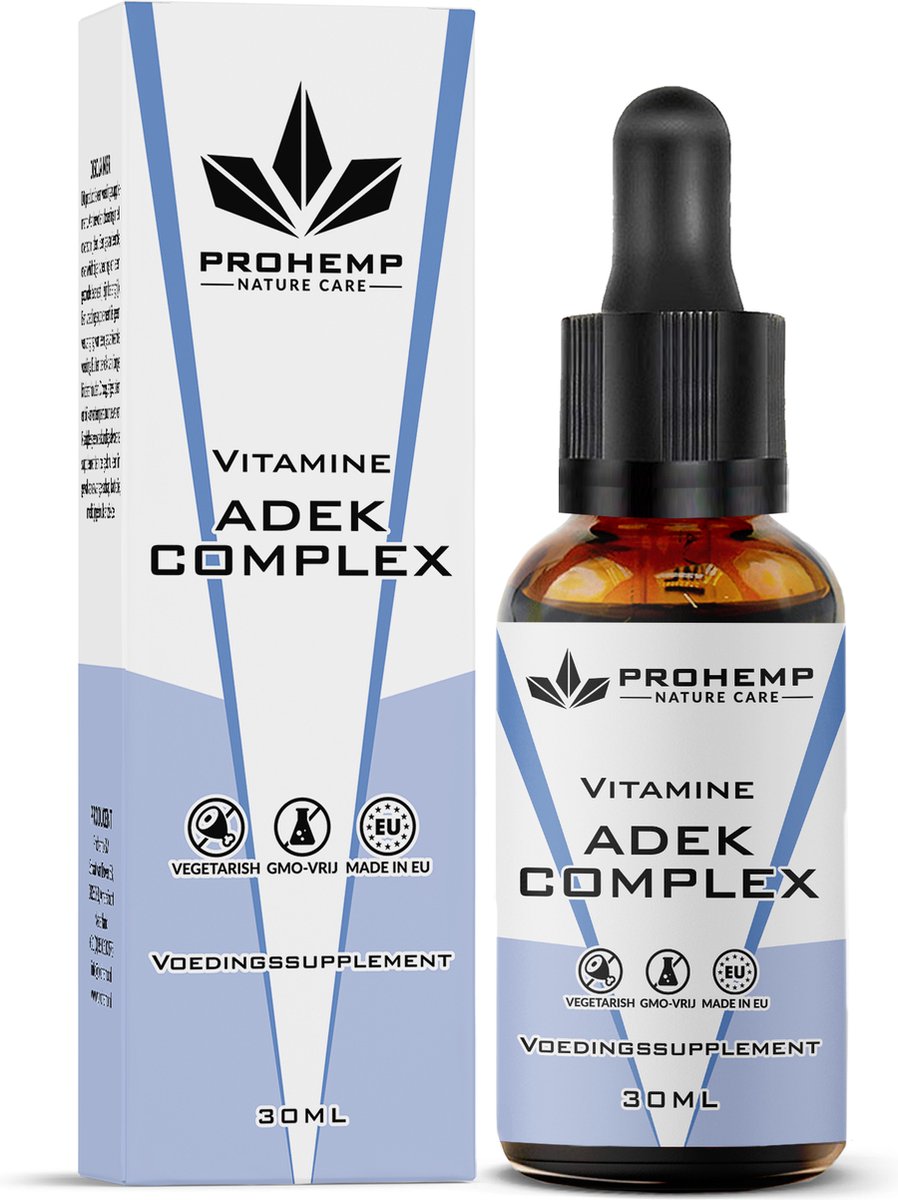 Prohemp - Vitamine ADEK Complex Druppels - 30 ml - Met Lijnzaadolie, Zwarte komijnzaadolie & Hennepzaadolie