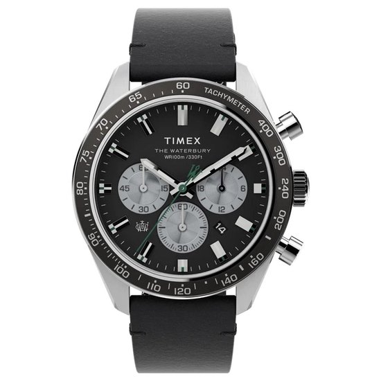 Timex Waterbury Dive TW2V42500 Horloge - Leer - Zwart - Ø 41 mm