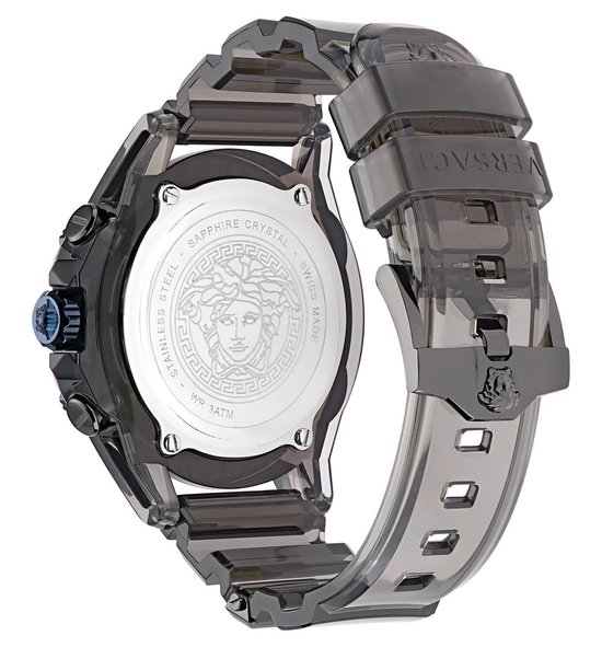 Versace Icon Active VEZ700622 Horloge - Siliconen - Zwart - Ø 44 mm