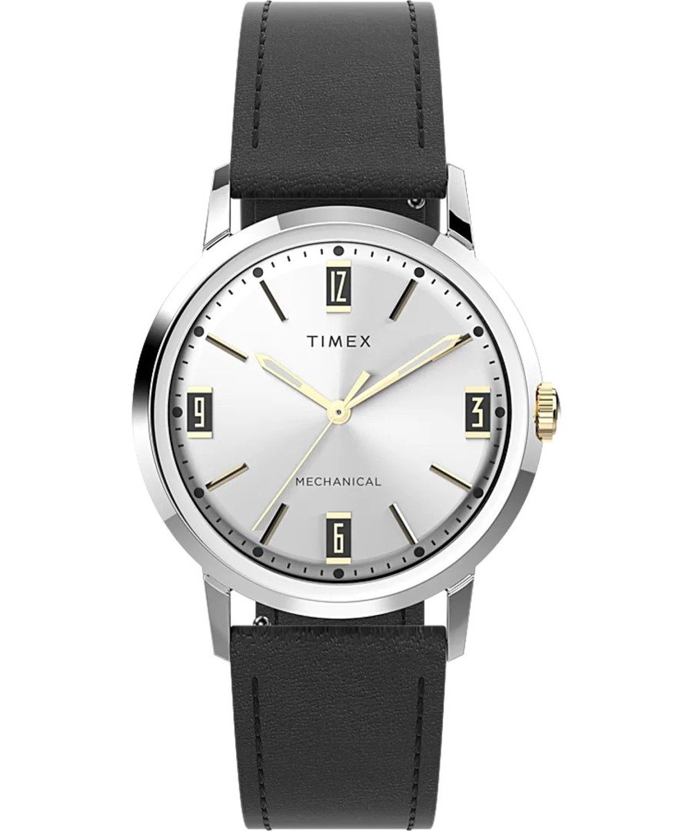 Timex Marlin Automatic TW2V44700 Horloge - Leer - Zwart - Ø 34 mm