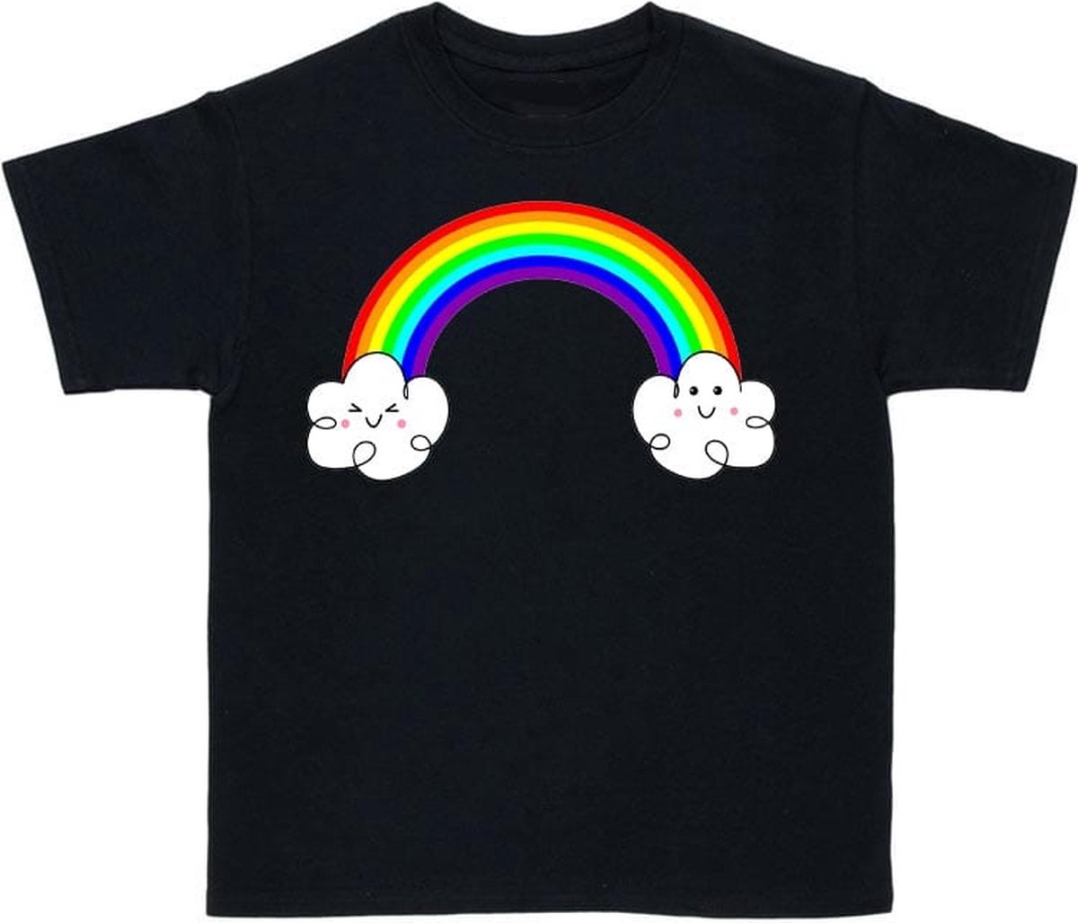 Regenboog T shirt Zwart Kind 110 116 bol