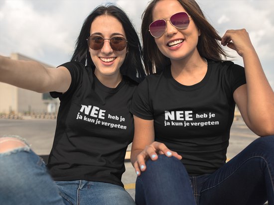 Passie voor stickers T-shirt L met tekst: Nee heb je, ja kun je