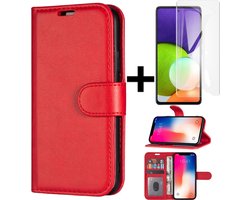 Rico Vitello L Wallet case Geschikt voor Samsung Galaxy A72/Book case/A72 Hoesje + Gratis screenprotector Kleur Rood