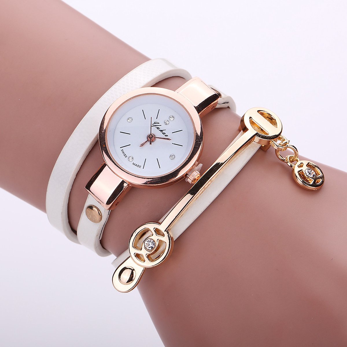 Fler® | Dames Horloge | Wit | Roestvrij staal | Valentijnsdag cadeau | Kerst cadeau | Watch