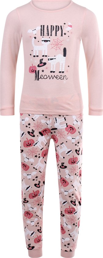 Meisjes Pyjama  HAPPY MEOWEEN met Glow in the Dark details maat 134/140