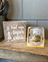 Cadeau pakket super oma / Tekstblok superoma / Water-wijn glas oma / vriendschap / liefde / cadeau / verjaardag / kerstmis / moederdag cadeautje