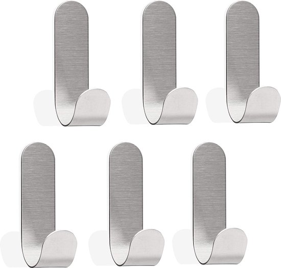 SEBSON® Handdoekhaken zonder Boren, 6 Stuks Zelfklevende Haken voor