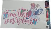 Sinterklaas Raamsticker met tekst ''Welkom Sinterklaas'' - Multicolor - 1 grote stickers - Schoencadeautjes sinterklaas - Sticker papier - Cadeau Stickers - kado Tags - Pieten - pakjesavond