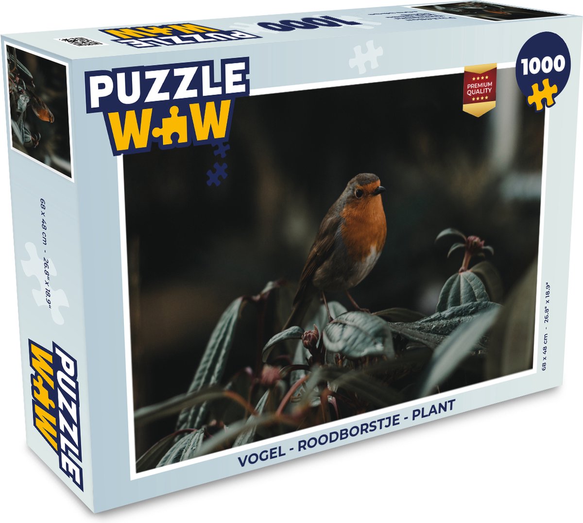 Puzzel Vogel - Roodborstje - Plant - Legpuzzel - Puzzel 1000 stukjes volwassenen