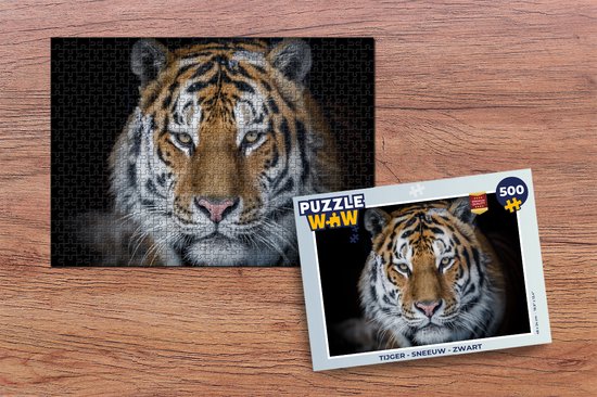 Puzzle Tigre - Neige - Zwart - Puzzle - Puzzle 500 pièces