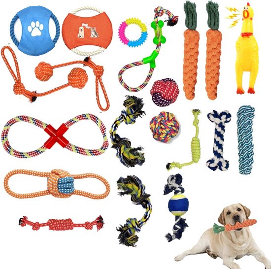 (Goedkoopste) 20-delige Honden speelgoed set - Geschikt voor puppy's t/m...