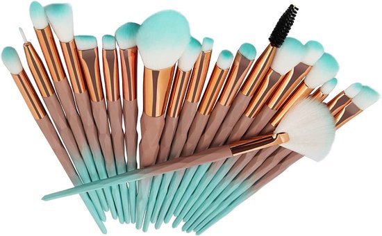 ***Diamond Make Up Brush – Make Up Penselenset – Oogschaduw – Kwasten – Eenhoorn – Minty/Coffee – van Heble®***