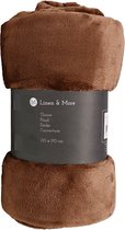 Linen & More fleece plaid Marmaris (130x170cm, cappuccino)