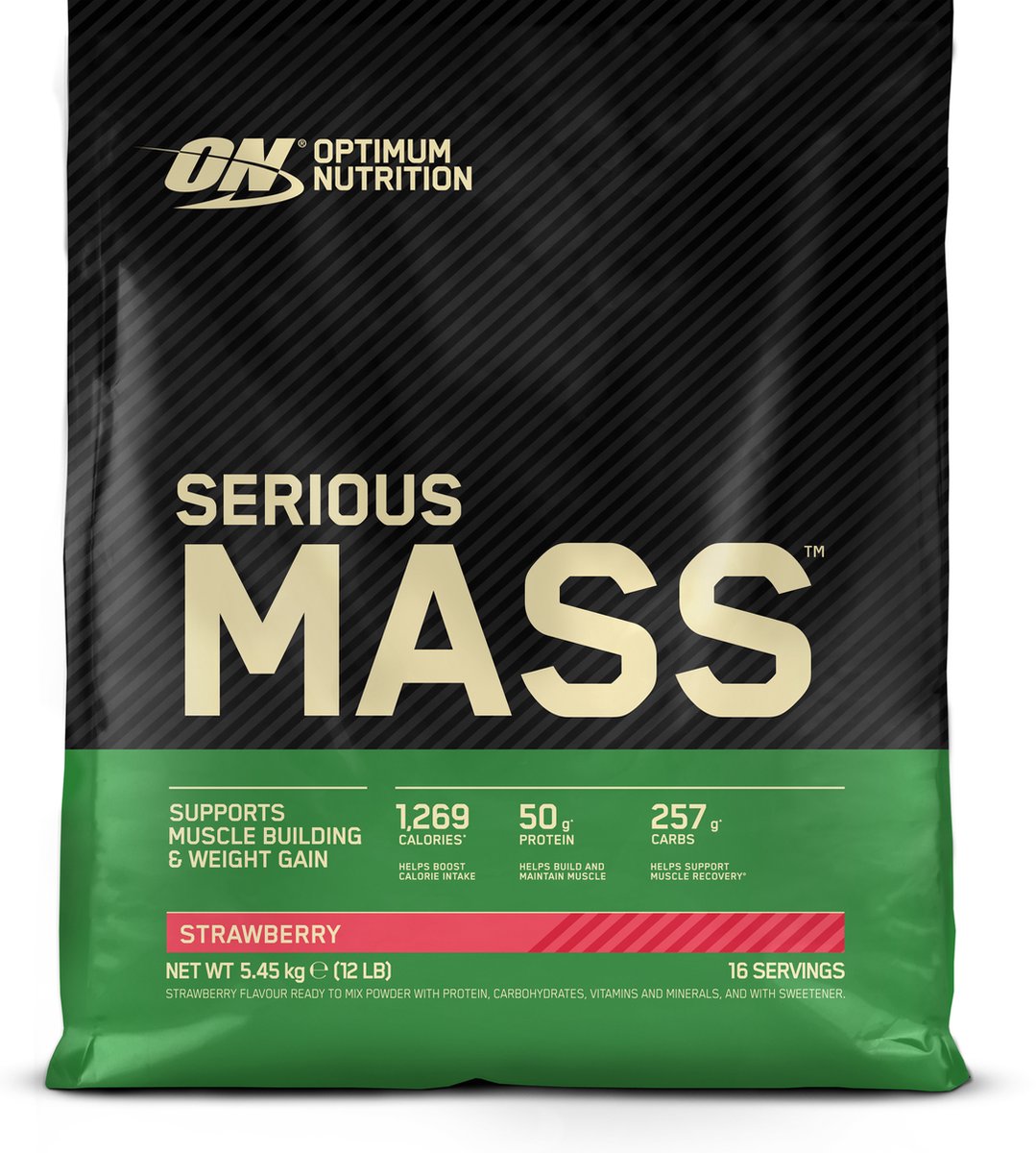 Goedkoopste Optimum Nutrition Serious Mass - Strawberry - Mass Gainer - Weight Gainer - 5450 gram (16 servings