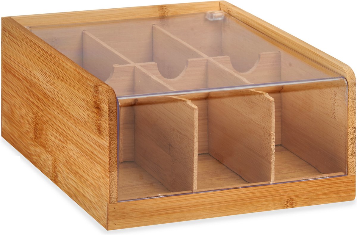 Kinvara Sorteerdoos 6-vaks - hout - bruin - 22x20x10 cm - Opberg box