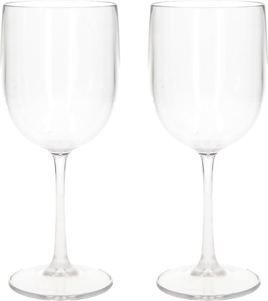 2x verre à vin incassable plastique transparent 48 cl/480 ml - Verres à vin  incassables | bol