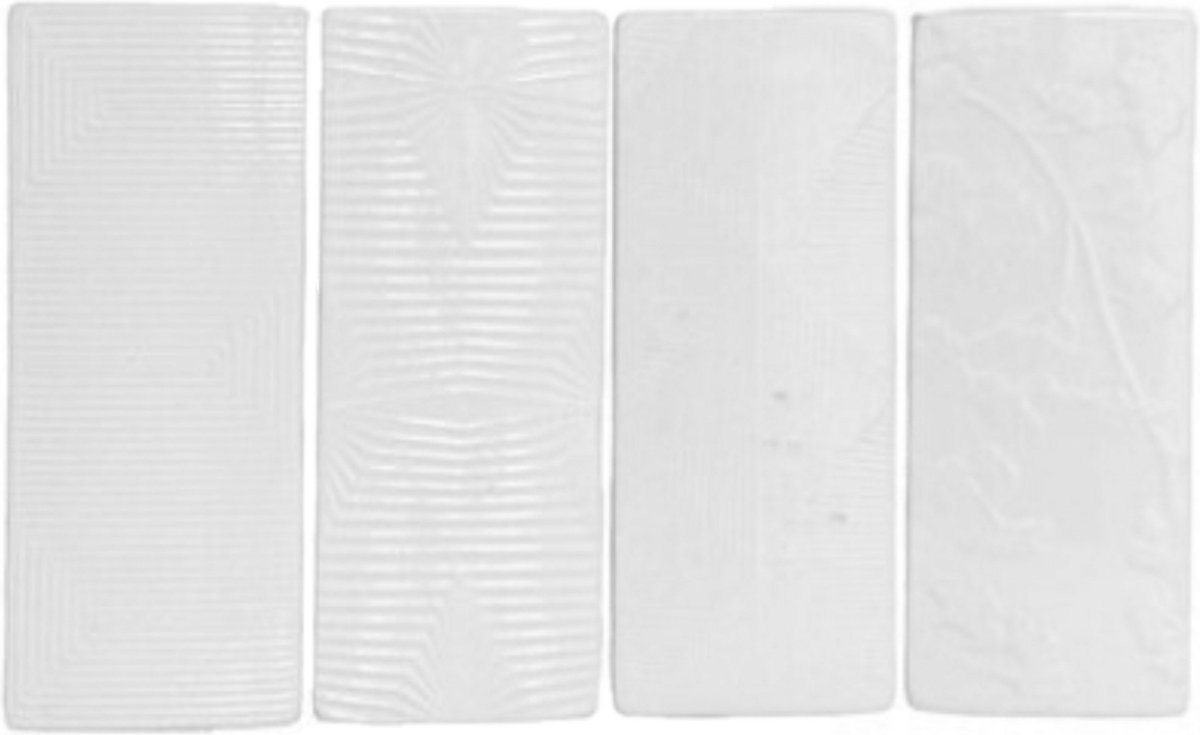 Luchtbevochtigers/waterverdampers radiator - 5x stuks - wit - aardewerk - L7,5 x H17,5