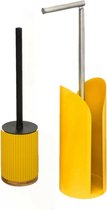 5Five - Set brosse WC/balai WC avec porte-rouleau en jaune