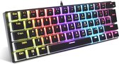 HXSJ L700 RGB bedrade mechanisch gaming toetsenbord - QWERTY - 61 Keys - Blue Switch - Pudding Keycaps - Zwart