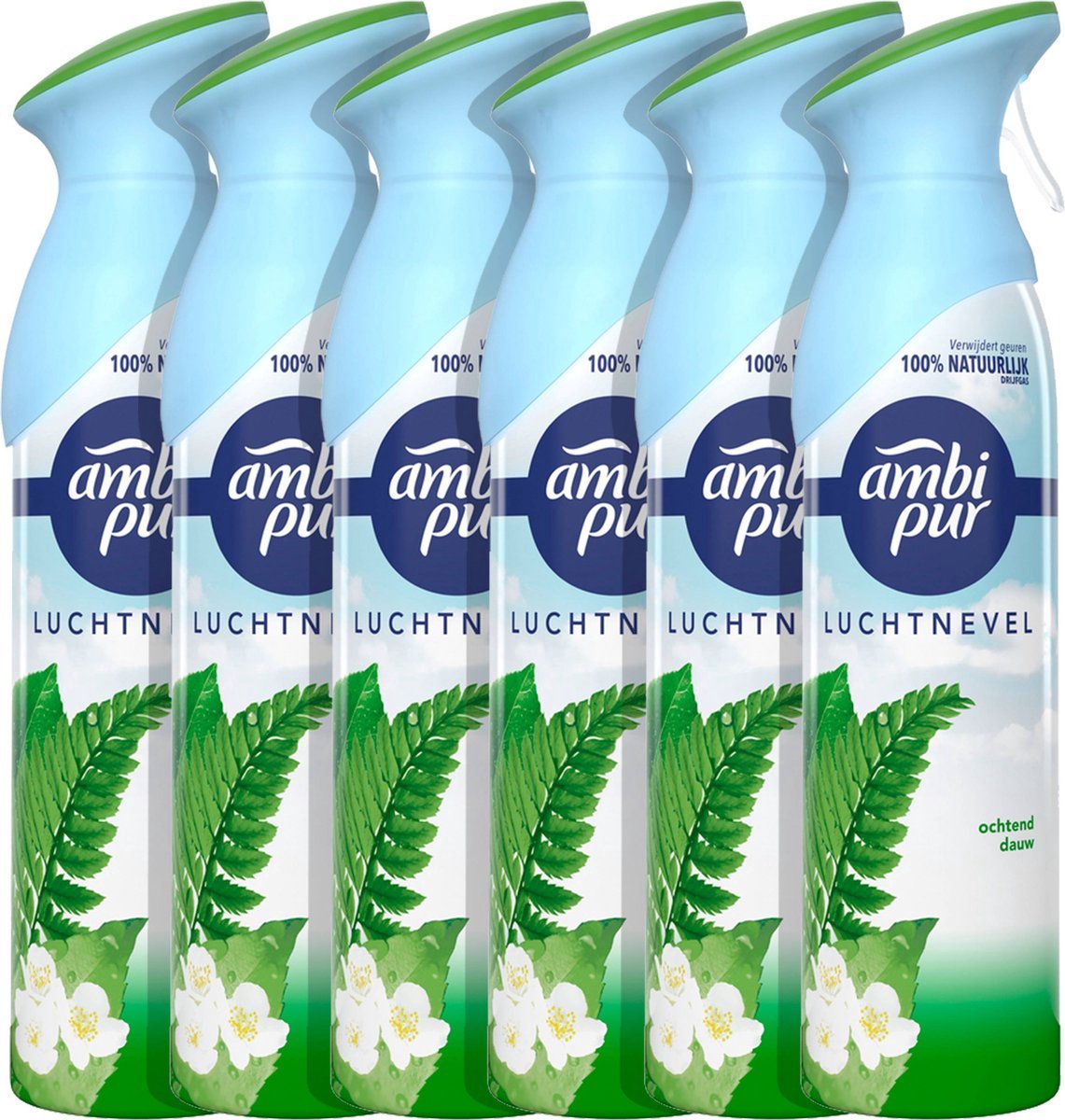 Ambi Pur Air Ochtend Dauw - Luchtverfrisser Spray - Voordeelverpakking 6 x 300 ml