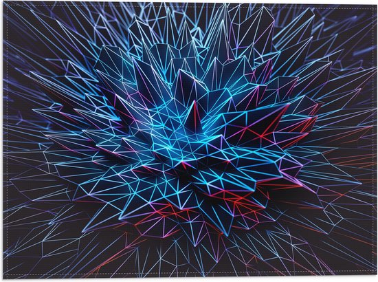 WallClassics - Vlag - Abstracte Lichtgevende Lijnen - 40x30 cm Foto op Polyester Vlag
