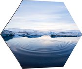 WallClassics - Dibond Hexagon - Smeltend IJs - 80x69.6 cm Foto op Hexagon (Met Ophangsysteem)