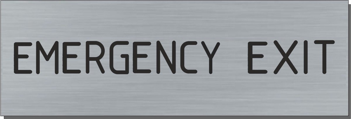 Doorsign - doorplate - deurbord - emergency exit - rectangle - stainless steel look - 5 x 15 cm